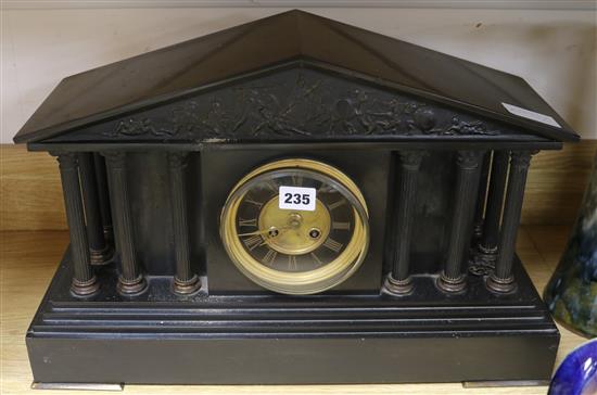 A black slate clock width 51cm height 33cm